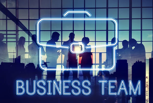 Silhouettes of business people talking — Stock Photo, Image