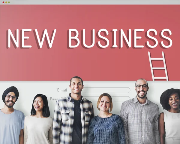 Diversity people with New Business — Stock Photo, Image