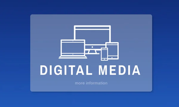 Creative banner s textem digitálních médií — Stock fotografie