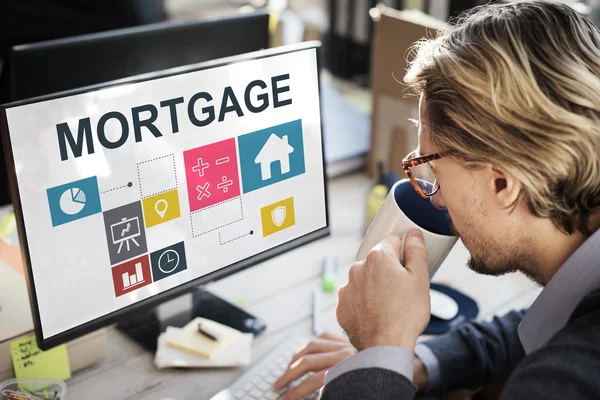 Business man working on computer — Stock Photo, Image