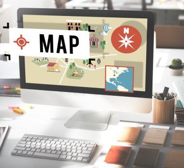 bilgisayar monitöründe çalışma alanı tablosu  