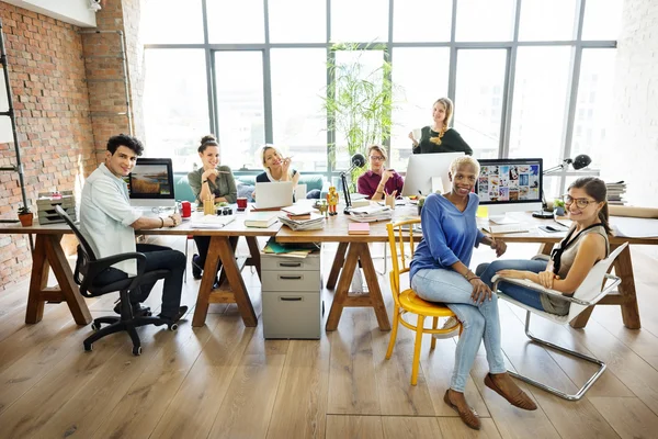 Hipsters working in Contemporary office — Stock Photo, Image