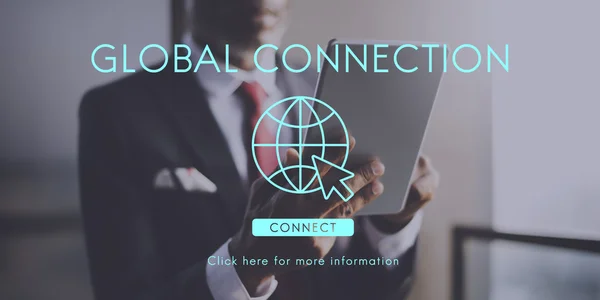 Concepto de tecnología de conexión global — Foto de Stock