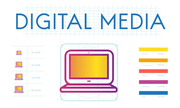 Creative transparent z tekstem multimediów cyfrowych — Zdjęcie stockowe