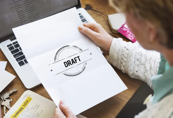 Piece of paper with Draft — Stock Photo, Image