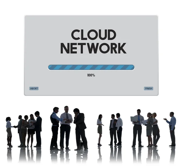 Icono de Business People y Cloud Network — Foto de Stock