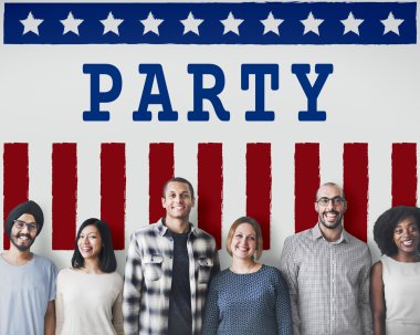 diversity people with Party clipart