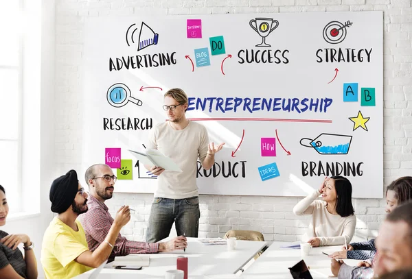 Reunião de negócios com o empreendedorismo — Fotografia de Stock