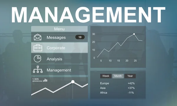 Kreativa banderoll med texten Management — Stockfoto