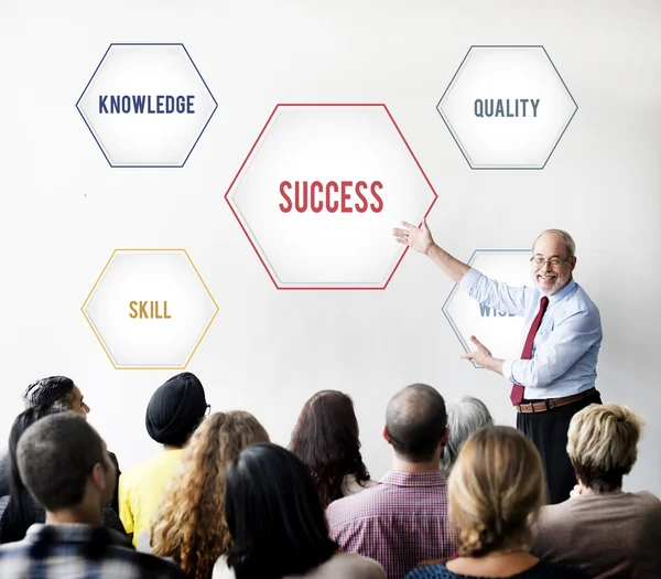 Persone in seminario con successo — Foto Stock