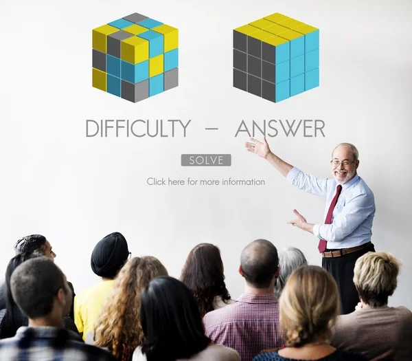 People at seminar with Difficulty Answer — Stock Photo, Image