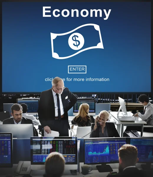 Üzleti dolgozók és a gazdaság — Stock Fotó