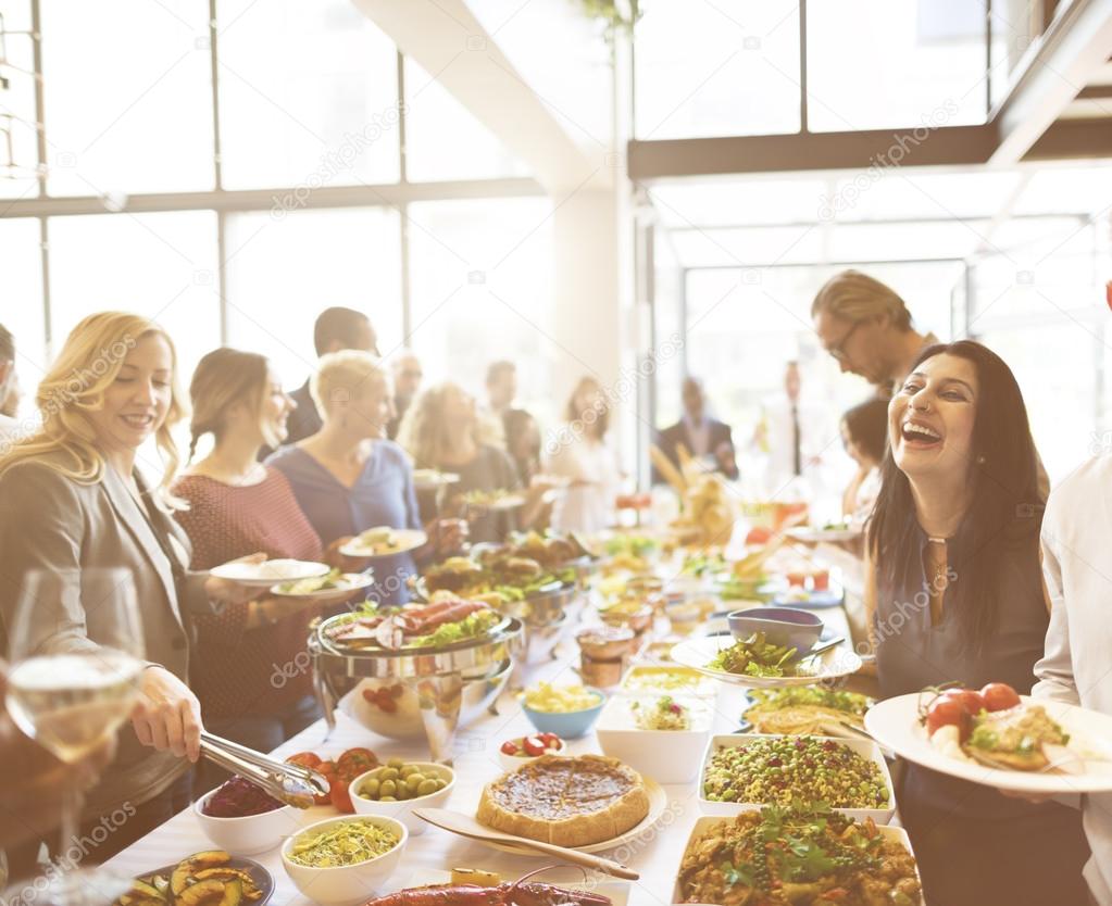 People enjoying food  