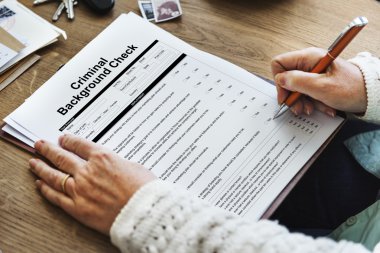 Ceza arka plan kontrol kağıdına
