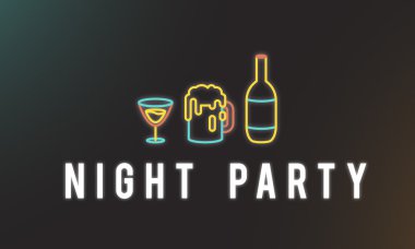 metin gece parti ile yaratıcı banner