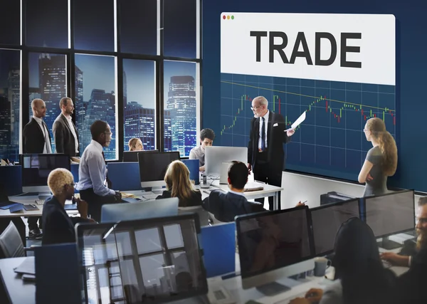 Företag som arbetar och handel — Stockfoto