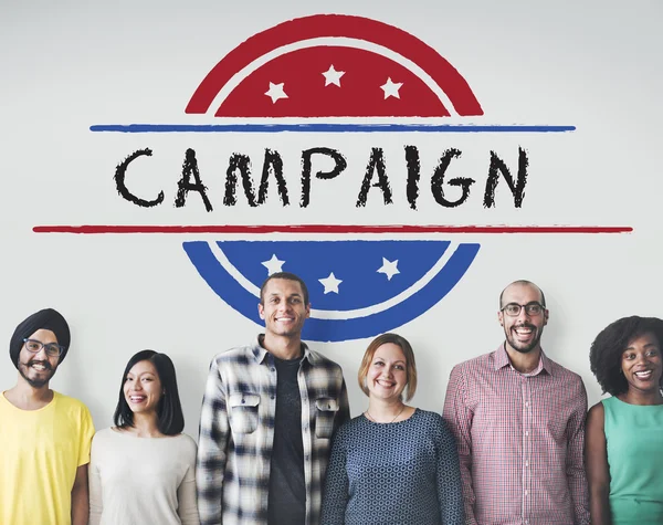 Diversity people with Campaign — Stock Photo, Image