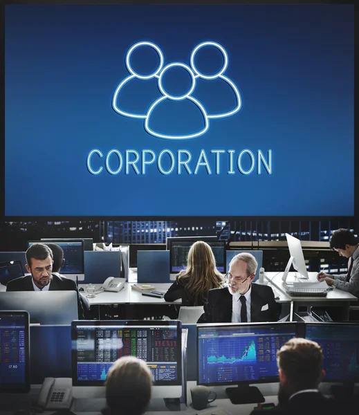 Business workers and Corporation — Stock Photo, Image