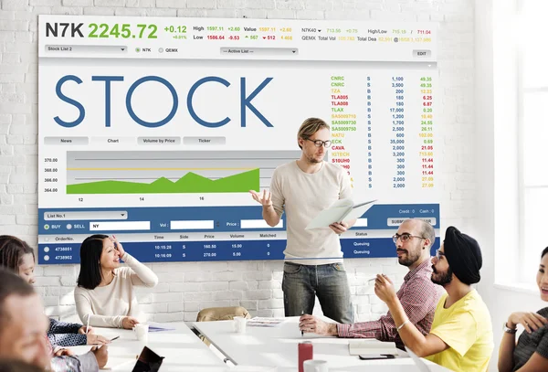 Zakelijke bijeenkomst met voorraad — Stockfoto