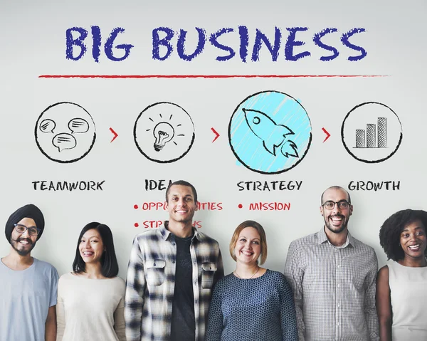 Diversidade de pessoas com Big Business — Fotografia de Stock