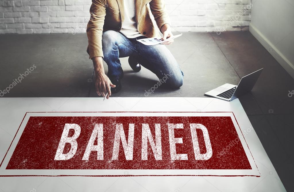 businessman working with Banned
