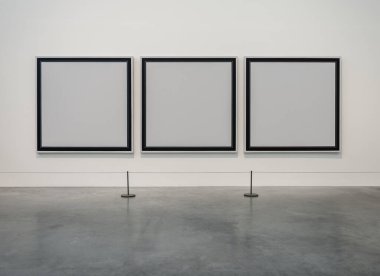 Bir galeride boş çerçeveler