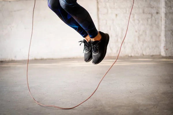 Jumping Skipping Rope Gym — Stock Photo, Image