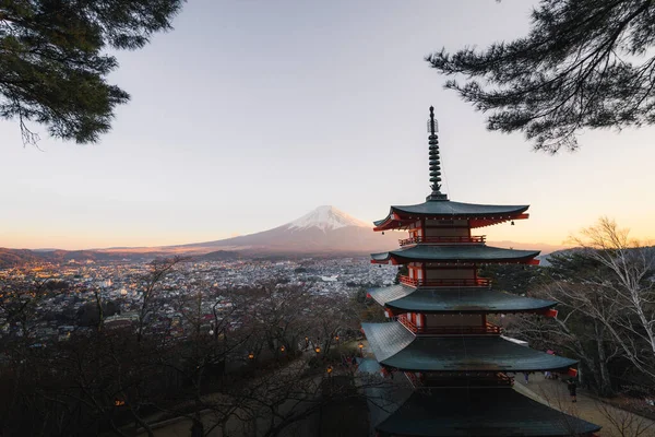 Blick Auf Den Fuji Und Chureito Pagode Tokio Japan — Stockfoto