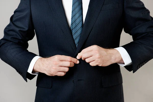 Businessman Buttoning His Suit — Stock Photo, Image