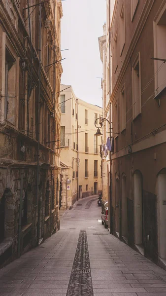 Calle Estrecha Ciudad Cagliari Italia — Foto de Stock