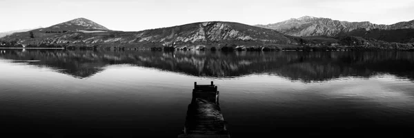 Eski Tekne Iskelesi Hayes Gölü Yeni Zelanda — Stok fotoğraf