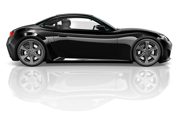 Illustration of a black car