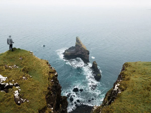 Drone Tiro Talisker Bay Ilha Skye Escócia — Fotografia de Stock