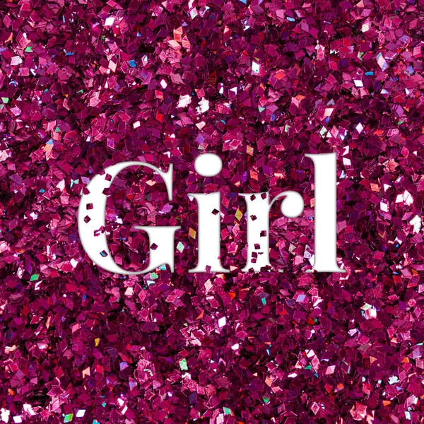 Mädchen Glitzernd Rosa Text Typografie Wort — Stockfoto