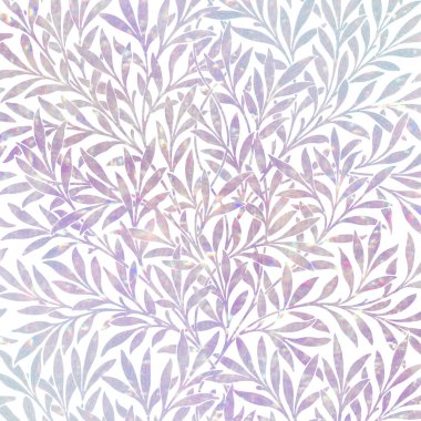 William Morris 'in sanat eserlerinden pembe yaprak holografik desen remiksi