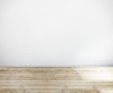 Beyaz Duvar ve Ahşap Döşeme Odası