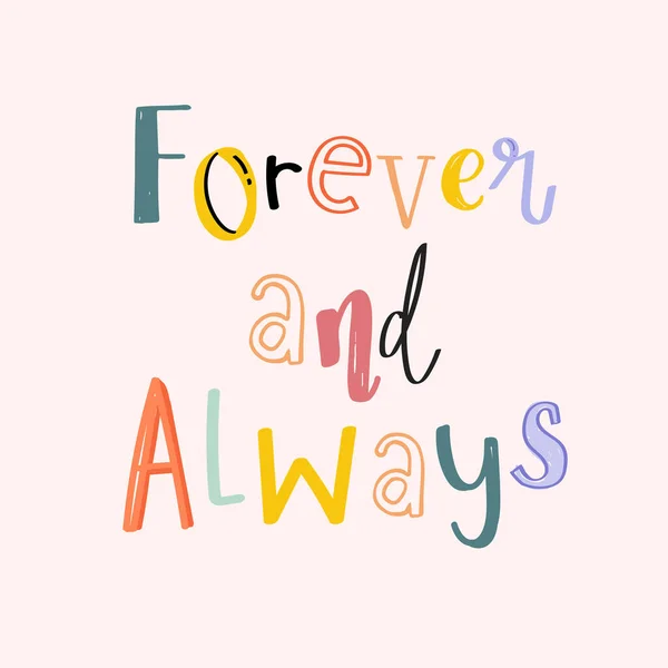 Word Art Forever Always Colorful Doodle — Stock Photo, Image