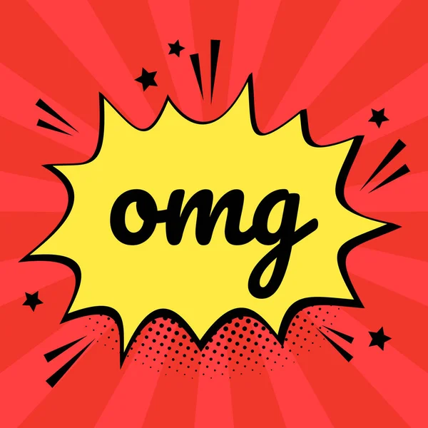 Omg Word Comic Speech Bubble Colorful Calligraphy — Stock Photo, Image