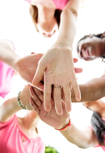 Femmes Qui Combattent Cancer Sein — Photo