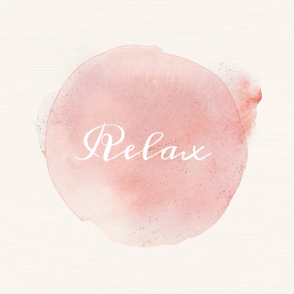 Relax Calligraphy Pastel Pink Watercolor — Stock Photo, Image