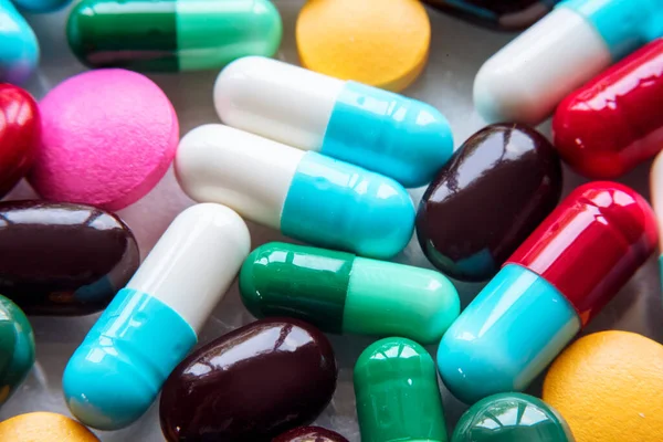 Pílulas Coloridas Drogas — Fotografia de Stock