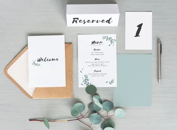 Πρόσκληση Γάμου Και Κάρτες Mockup Set — Φωτογραφία Αρχείου