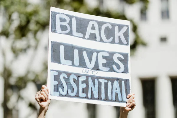 Schwarze Leben Sind Unverzichtbar Bei Blm Protest — Stockfoto