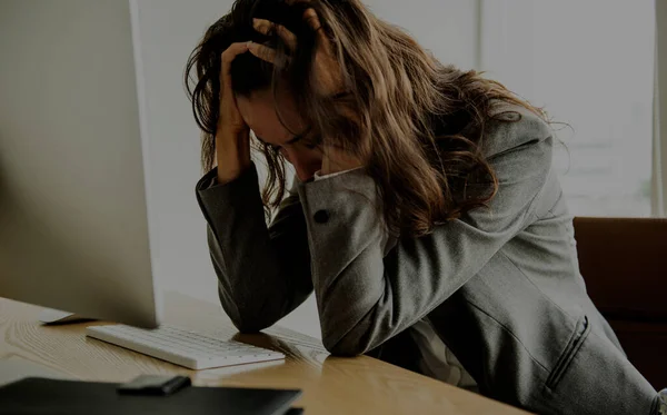 Бізнес Леді Позбавили Безробітних Почуття Стресу — стокове фото