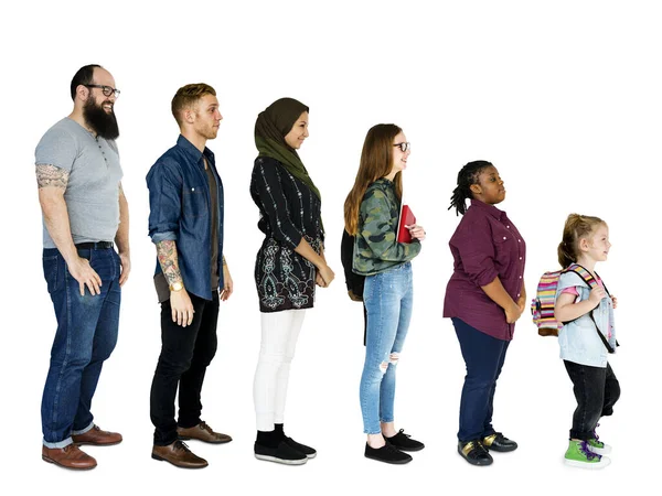 Diversidad Personas Juntas Conjunto Mixto Estudio Aislado — Foto de Stock