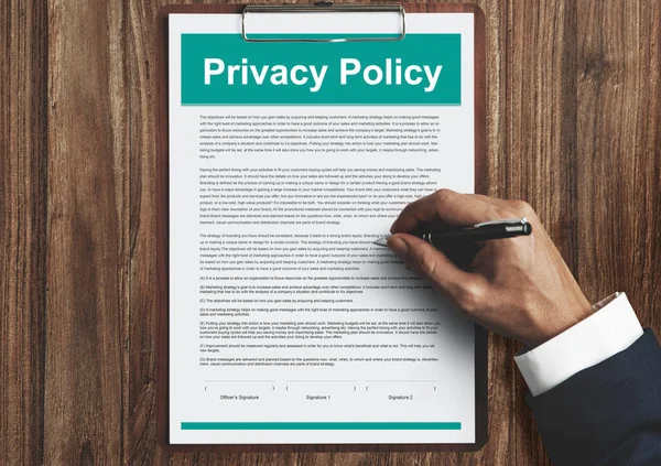 Informativa Sulla Privacy Documenti Servizio Termini Utilizzo Concetto — Foto Stock