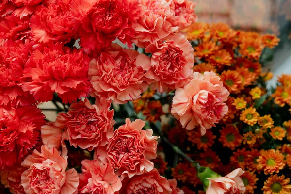 Bunches Orange Flowers Flower Shop — Stock Photo, Image