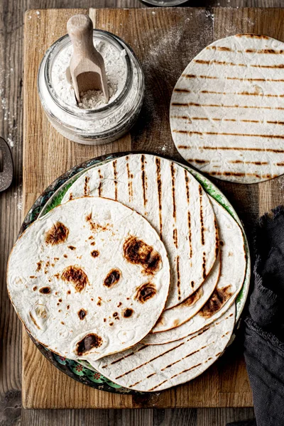 Fresh Homemade Tortilla Recipe Idea — Stock Photo, Image