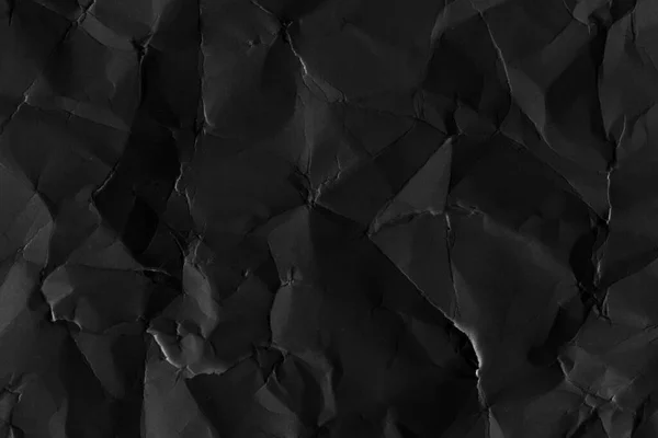 Verfrommeld Zwart Papier Textuur Achtergrond — Stockfoto