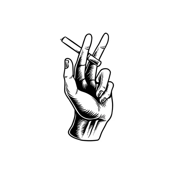Illustration Der Hand Mit Zigarettensymbol — Stockfoto